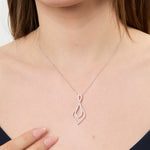 Load image into Gallery viewer, Sterling Silver Teardrop Pendant Set With Cubic Zirconias-JOOLS by Jenny Brown
