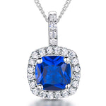 Load image into Gallery viewer, Sterling Silver Halo Cushion Cut Pendant - JOOLS By Jenny Brown
