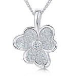 Load image into Gallery viewer, Sterling Silver And White Zirconia Split Petal Flower Penant
