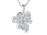 Load image into Gallery viewer, Sterling Silver And White Zirconia Split Petal Flower Penant

