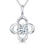 Load image into Gallery viewer, Sterling Silver And  White Zirconia Open Flower Pendant
