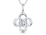 Load image into Gallery viewer, Sterling Silver And  White Zirconia Open Flower Pendant
