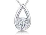 Load image into Gallery viewer, Sterling Silver Teardrop Pendant With Single Cubic Zirconia - JOOLS By Jenny Brown
