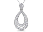 Load image into Gallery viewer, Sterling Silver Pave Set Double Teardrop Pendant
