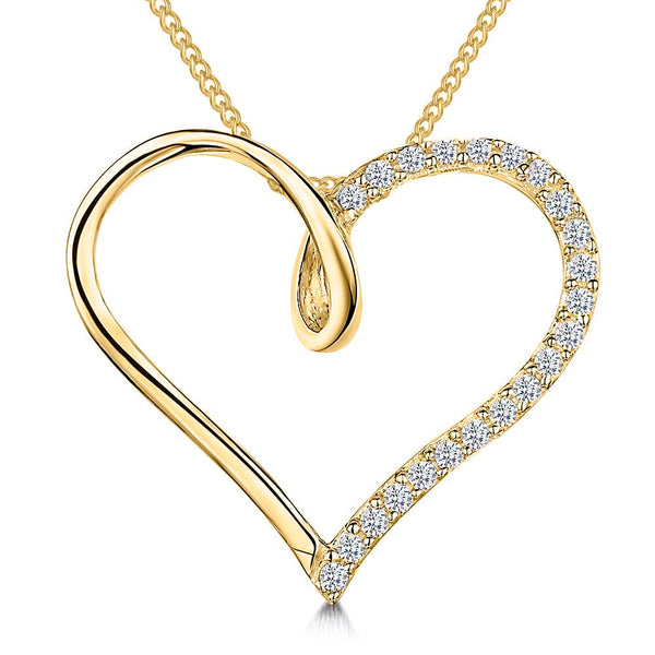 Yellow Gold Open Heart Pendant