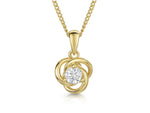Load image into Gallery viewer, Yellow Gold Knot Pendant A Round Cubic Zirconia Centre-JOOLS by Jenny Brown
