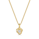 Load image into Gallery viewer, Yellow Gold Knot Pendant A Round Cubic Zirconia Centre-JOOLS by Jenny Brown
