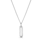 Load image into Gallery viewer,  Sterling Silver Plain Paperlink Drop Pendant-JOOLS by Jenny Brown
