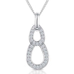 Load image into Gallery viewer, Sterling Silver Pave Set Double Link Pendant

