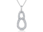 Load image into Gallery viewer, Sterling Silver Pave Set Double Link Pendant
