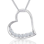 Load image into Gallery viewer, Sterling Silver Heart Pendant Inlaid With Cubic Zirconia
