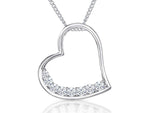 Load image into Gallery viewer, Sterling Silver Heart Pendant Inlaid With Cubic Zirconia
