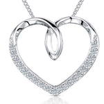 Load image into Gallery viewer, Sterling Silver  Half Set Twist Heart Pendant - JOOLS By Jenny Brown
