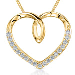 Load image into Gallery viewer, Yellow Gold Half Set Twist Heart Pendant
