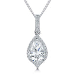 Load image into Gallery viewer, Sterling Silver Halo  Pear  Pendant
