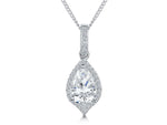 Load image into Gallery viewer, Sterling Silver Halo  Pear  Pendant
