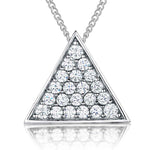 Load image into Gallery viewer, Sterling Silver Triangle Pendant With Pave Set Cubic Zirconias
