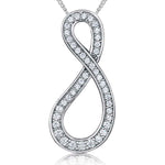 Load image into Gallery viewer, Sterling Silver Offset Infinity Bow Pendant
