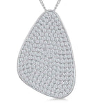 Load image into Gallery viewer, Sterling Silver Offset Rounded Triangle Pendant Encrusted With Cubic Zirconias
