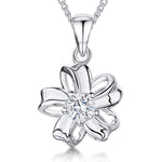 Load image into Gallery viewer, Sterling Silver Flower With Folded Petals And Central Cubic Zirconia
