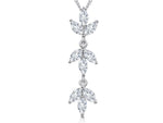 Load image into Gallery viewer, Sterling Silver Cubic Zirconia Set  Marquise Petal Pendant
