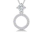 Load image into Gallery viewer, Sterling Silver Open Circle Pendant With Solitaire Bale
