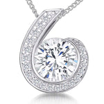 Load image into Gallery viewer, Sterling Silver Pave Set '6' Pendant With Central Cubic Zirconia
