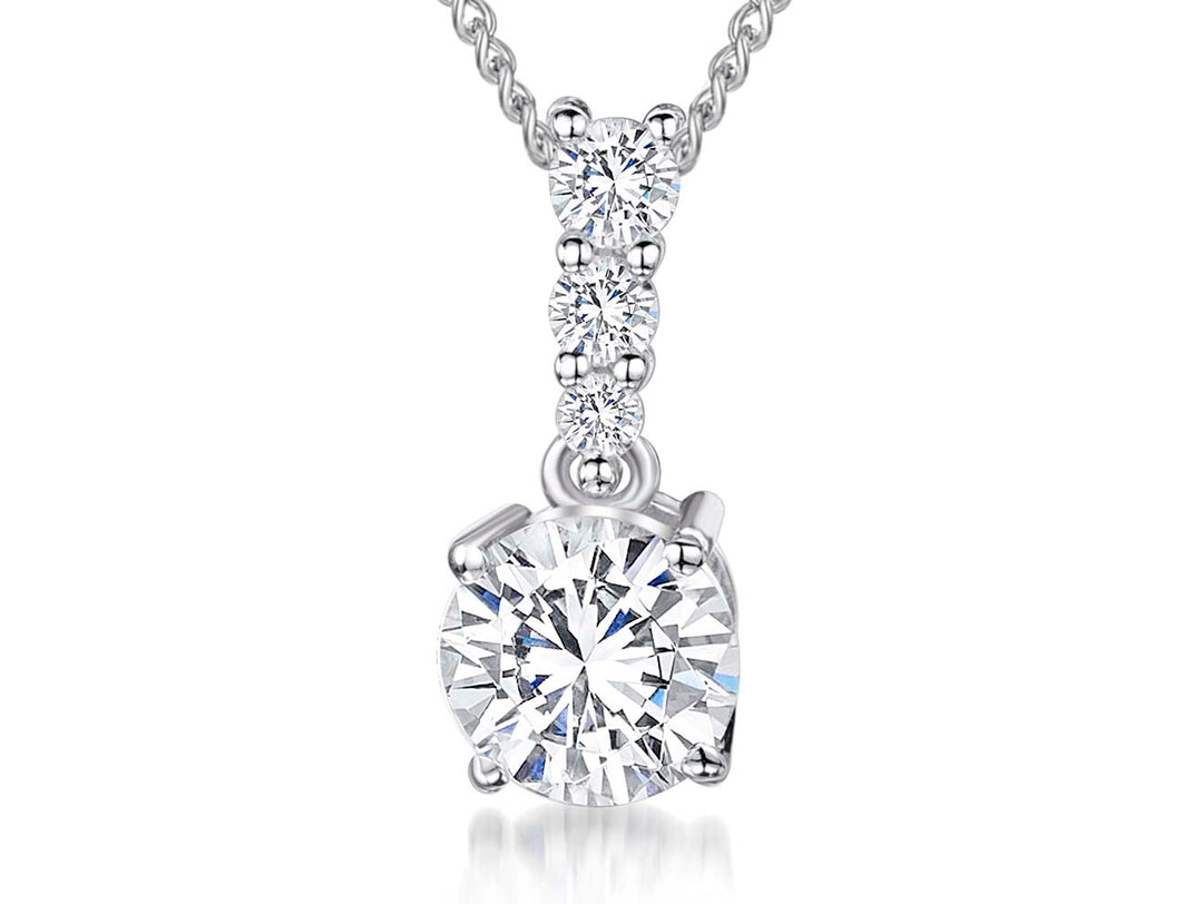 Sterling Silver Solitaire Stone Set Bale Pendant