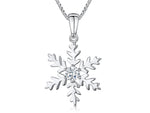 Load image into Gallery viewer, Sterling Silver Snowflake Pendant Set with a Quarter Carat Cubic Zirconia  JOOLS By Jenny Brown
