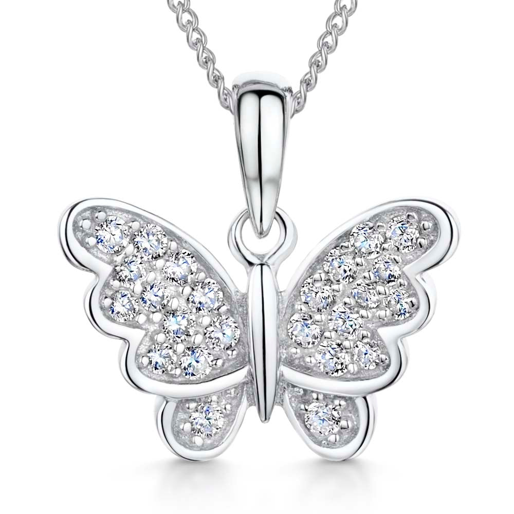 Sterling Silver Butterfly In Flight Necklace