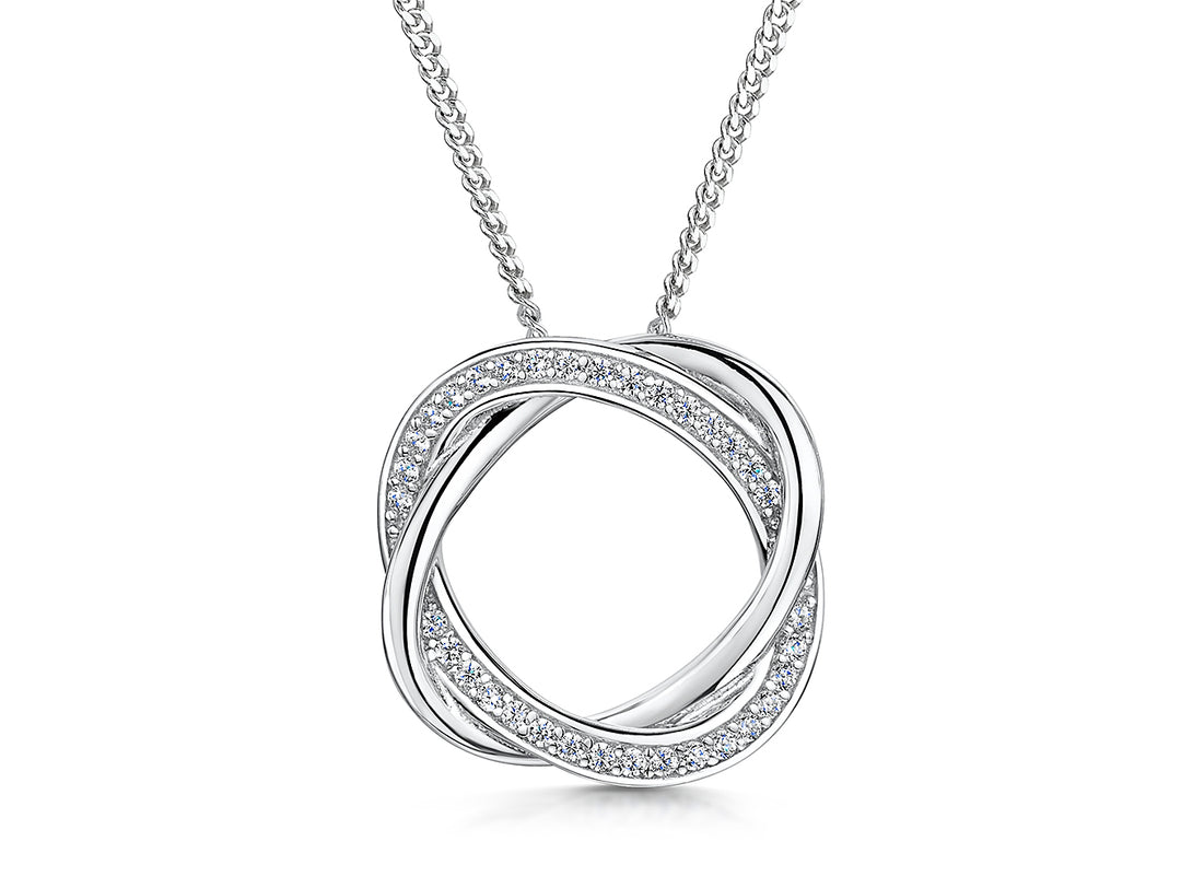 Sterling Silver Woven Circle Pendant