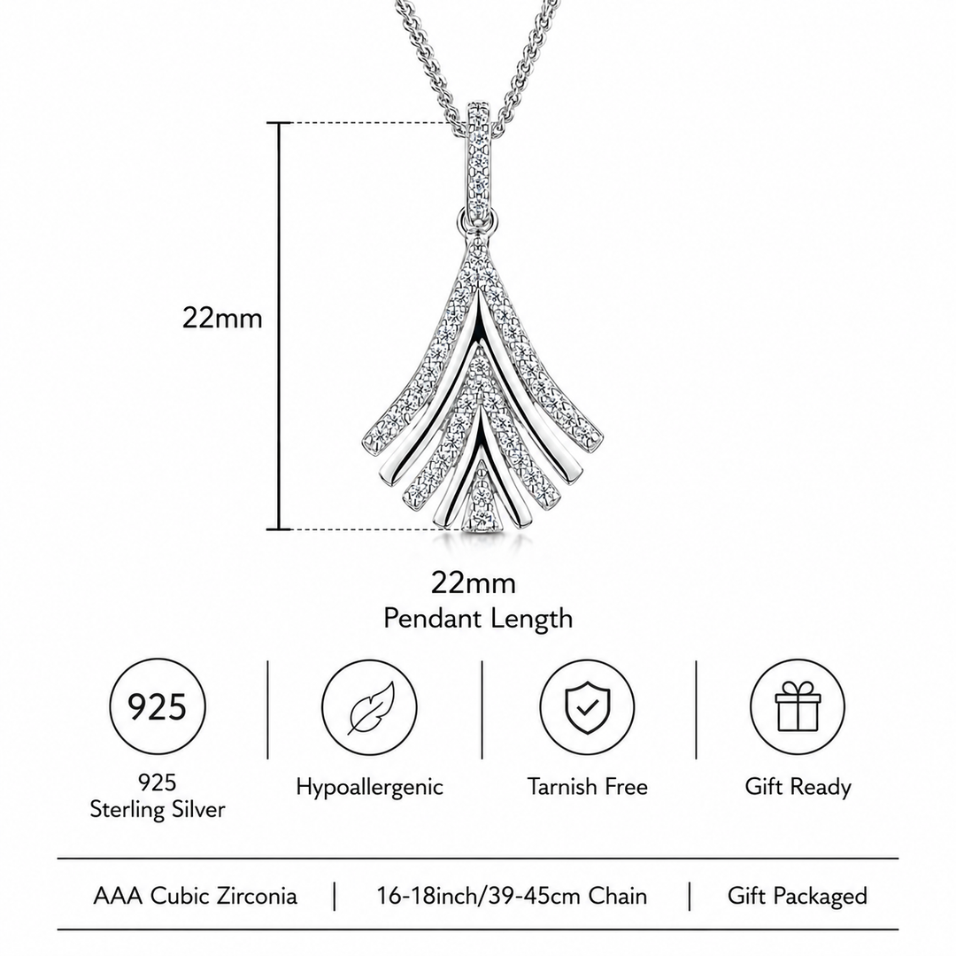 Sterling Silver Floating Solitaire Necklace – Round Brilliant CZ Pendant