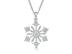 Load image into Gallery viewer, Sterling Silver Cubic Zirconia Snowflake Round Pendant
