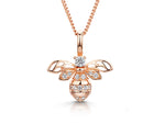Load image into Gallery viewer, Rose Gold Bee Necklace With Cubic Zirconia
