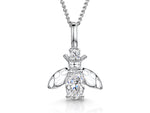 Load image into Gallery viewer, Sterling Silver Bee Oval  Cubic Zirconia Necklace
