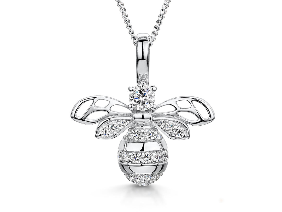 Sterling Silver Large Bumble Bee Necklace-JOOLS by Jenny Brown