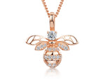 Load image into Gallery viewer, Rose Gold  Large  Bumble Bee Necklace - JOOLS By Jenny Brown
