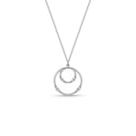 Load image into Gallery viewer, Sterling Silver Silver Circle Pendant With Marquise Zirconia
