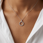 Load image into Gallery viewer, Sterling Silver Rope Twist Pendant With CZ Bale
