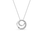 Load image into Gallery viewer, Half Pave Silver Circle Pendant
