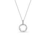 Load image into Gallery viewer, Sterling Silver Textured Circle Pendant With CZ Bale

