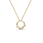 Load image into Gallery viewer, 18ct Gold Vermeil Circle Pendant With Scattered Bubble CZs
