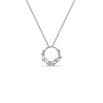 Load image into Gallery viewer, Silver Circle Pendant With Scattered Bubble CZs
