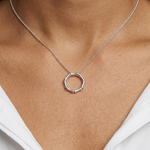 Load image into Gallery viewer, Sterling Silver Bamboo Circle Pendant
