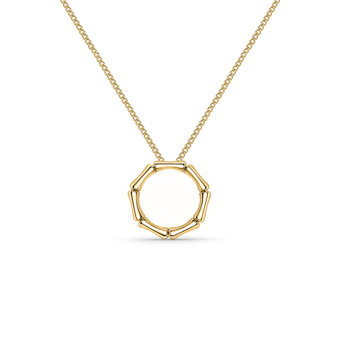 18ct Gold Vermeil Bamboo Circle Pendant