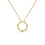 Load image into Gallery viewer, 18ct Gold Vermeil Bamboo Circle Pendant
