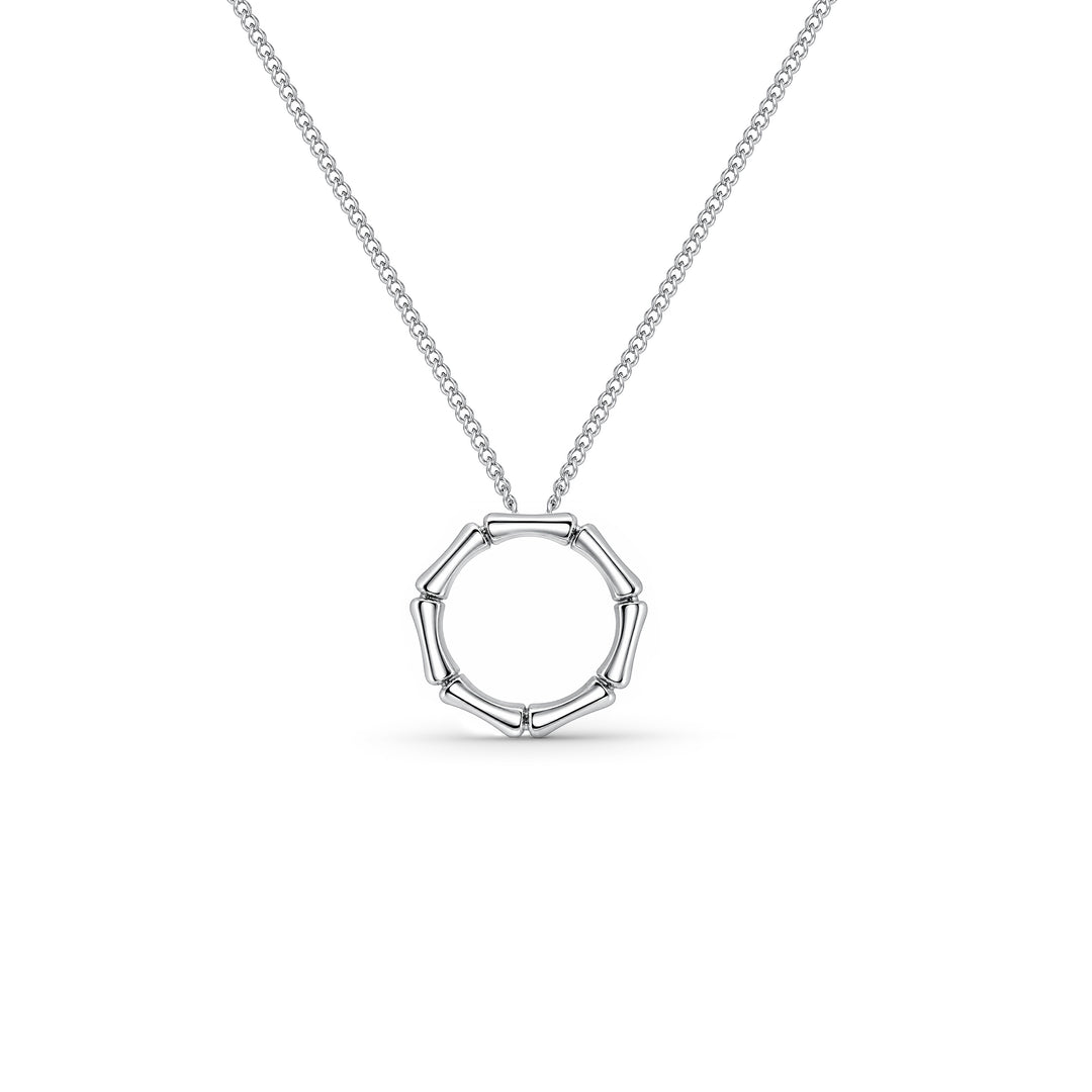 Sterling Silver Bamboo Circle Pendant