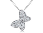 Load image into Gallery viewer, A sterling silver necklace with a small pave set butterfly pendant made of cubic zirconia stones-JOOLS by Jenny Brown
