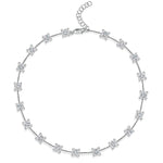Load image into Gallery viewer, Sterling Silver Full Necklace With Princess Cut Cubic Zirconias
-JOOLS by Jenny Brown
