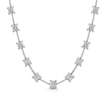 Load image into Gallery viewer, Sterling Silver Full Necklace With Princess Cut Cubic Zirconias
-JOOLS by Jenny Brown
